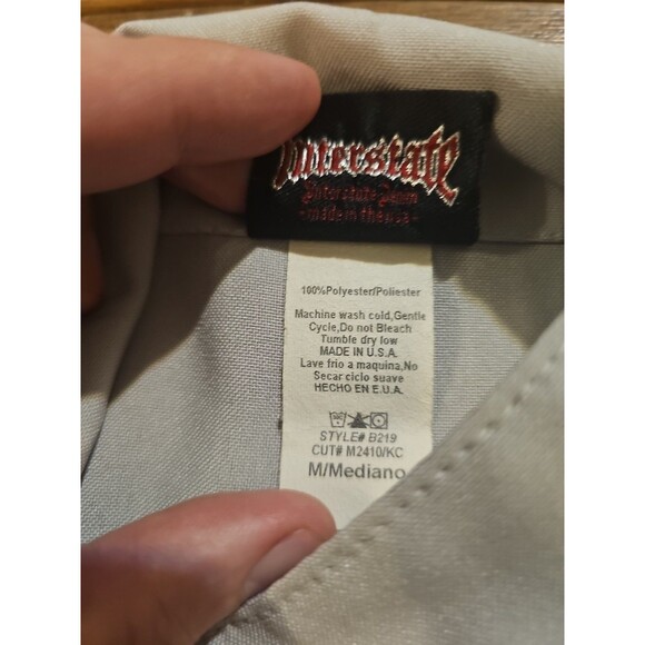 VTG 90s IS Interstate Skater Iron Cross Shirt Button Up Mens Medium Made in USA - Picture 3 of 6